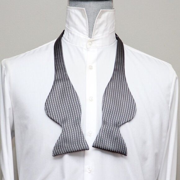 Men's Self-tied Bow Tie 100%Silk Big Butterfly S634 grey Ornament - Picture 7 of 16